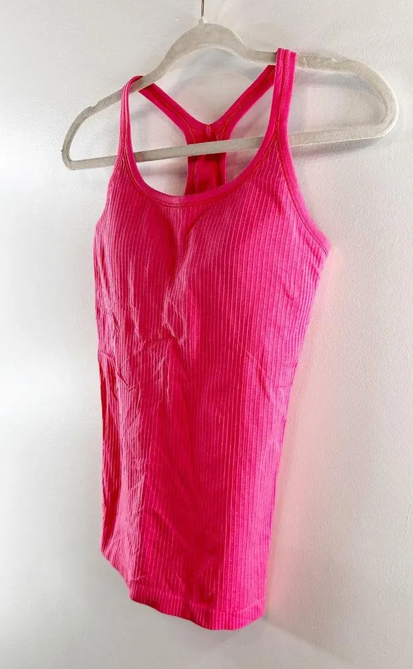 Lululemon Ebb to Street Ribbed Racerback Tank Top Lip Gloss Pink 6 - Image 9