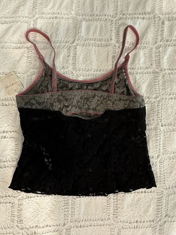 Free People All Day Lace Cami in After Dark - Image 6