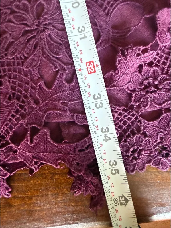 ASTR The Label Burgundy Lace Long Sleeve Dress Medium - Image 11