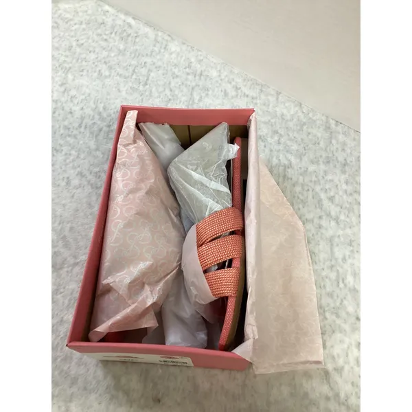 Sam and Libby Reyes‎ Coral Pink Slide Sandals Silver Buckle Flat Shoes Womens 9 - Image 2