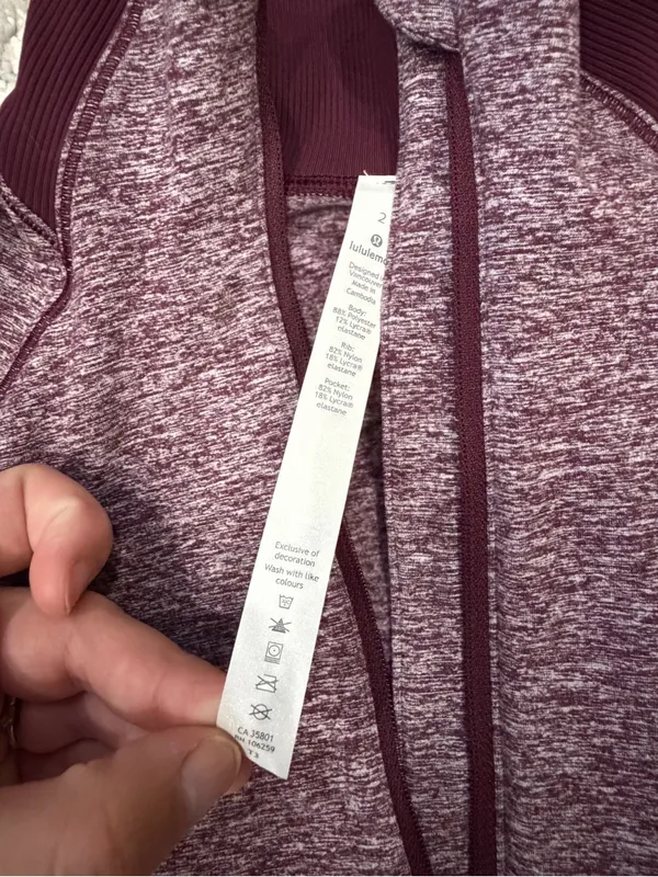 Lululemon Always Alert 1/2 Zip Pullover Heathered Garnet Running Top Sz 2 - Image 5