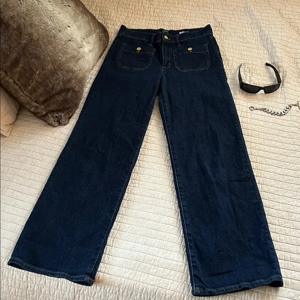 J. Crew dark wash Slim wide-leg sailor jean in all-day stretch 27”​ - Image 2