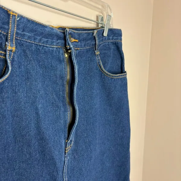 Vintage 90s Gitano blue denim mini skirt fitted grunge boho festival 10/12 - Image 7