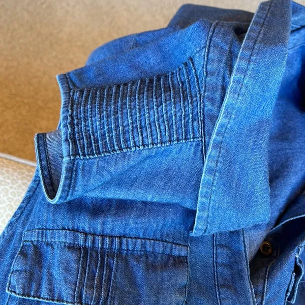 Timing Short Sleeveless Denim Swing Dress with 2 front pockets - Image 14
