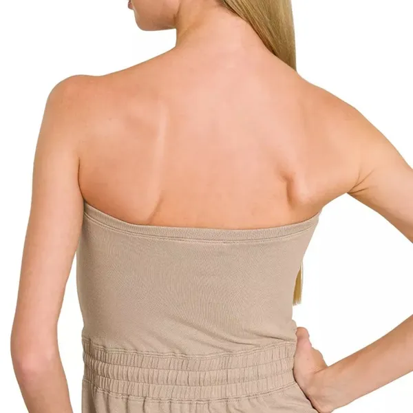 Zenana Tube Top Jumpsuit with Drawstring Waist‎ - Image 3