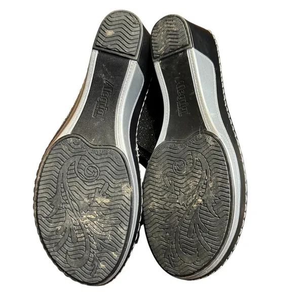 Alegria Shoes Womens Size 9 Black Glitter‎ Slide Sandals Wedge Comfort Strap 39 - Image 8