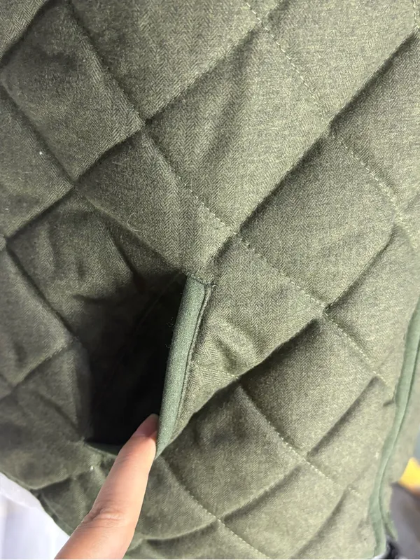 Old Navy Army Green Puffer Vest Women Size XS/TP Quilt Full Zip Pockets Preppy - Image 6