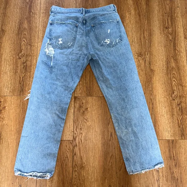 AGOLDE 90's‎ High Rise Loose Fit Distressed Jeans Light Wash Blue Size 30 Grunge - Image 8