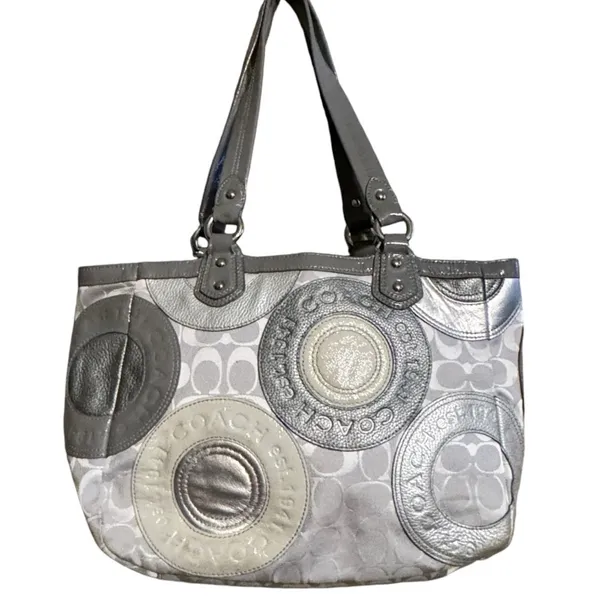 Coach Madison Mia Inlaid C Signature Leather Suede‎ Purse - Image 4
