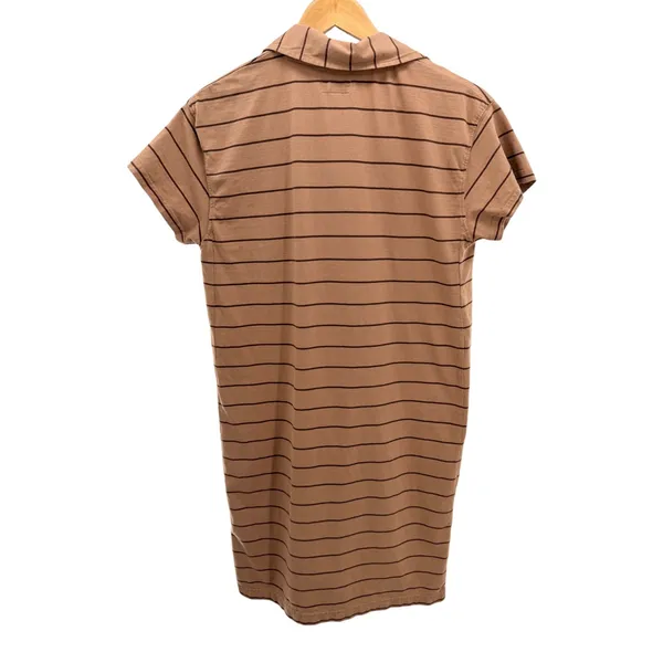 PACT Organic Cotton Striped Polo T-Shirt Pocket Mini Dress Preppy Casual M - Image 6