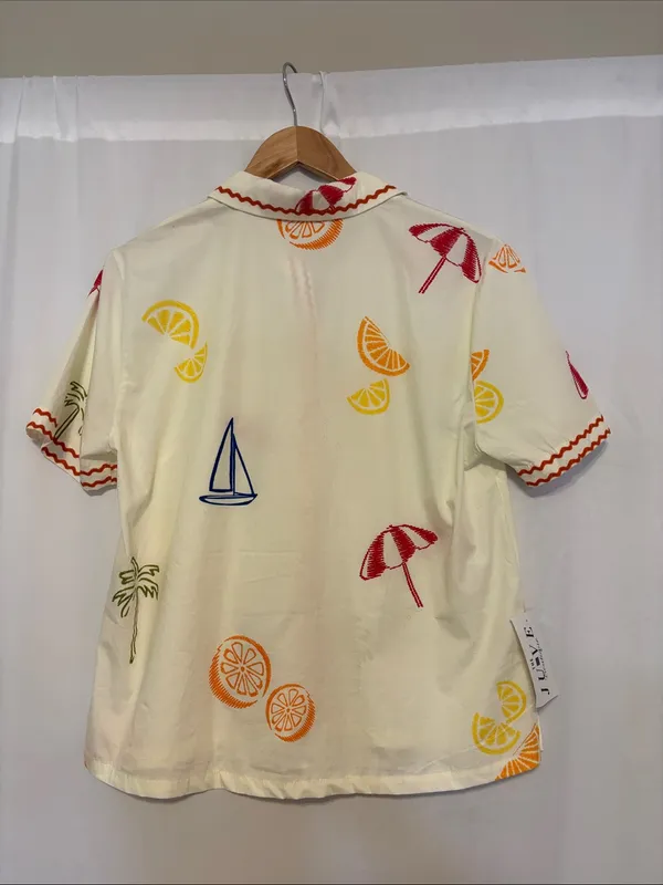 Emily Skort Set Top and Skort Citrus Fruit Beach Umbrella Print size Small NWT - Image 5