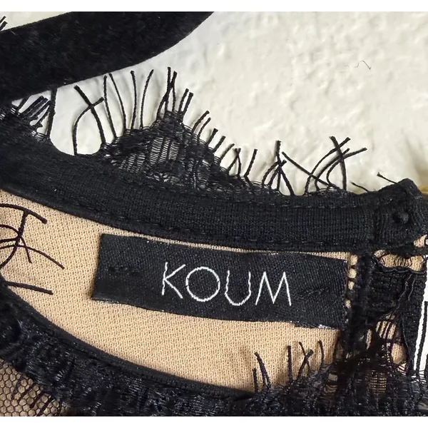 KOUM Womens Small Black Lace Overlay Bodycon‎ Dress Chic Event Prom Whimsigoth - Image 4