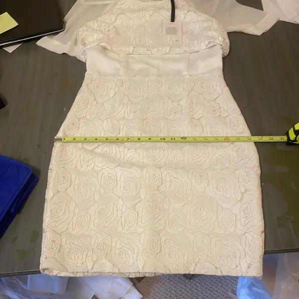 Reiss White Rosette Printed Calla Dress NWT - Image 9