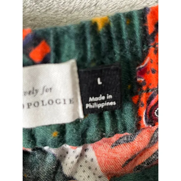 Anthropologie Corinne Lent Tigress Flannel Pajama Pants Large Loungewear Comfort - Image 6