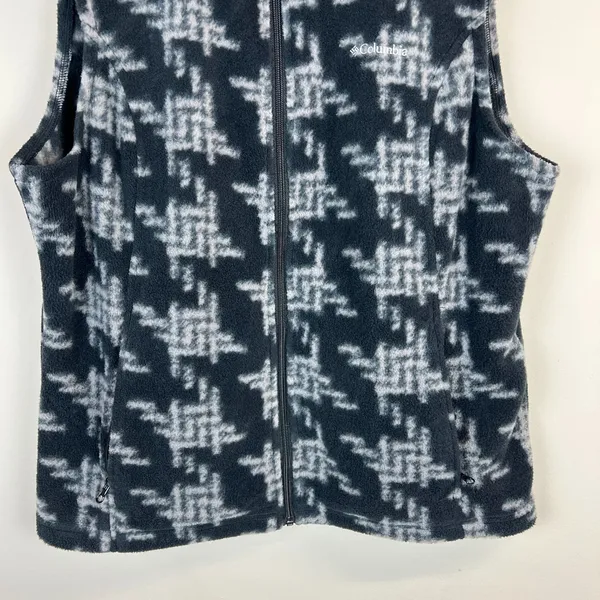 Columbia Vest Womens XL Black Gray Fleece Full Zip Pockets Outdoor Layer Warm - Image 5