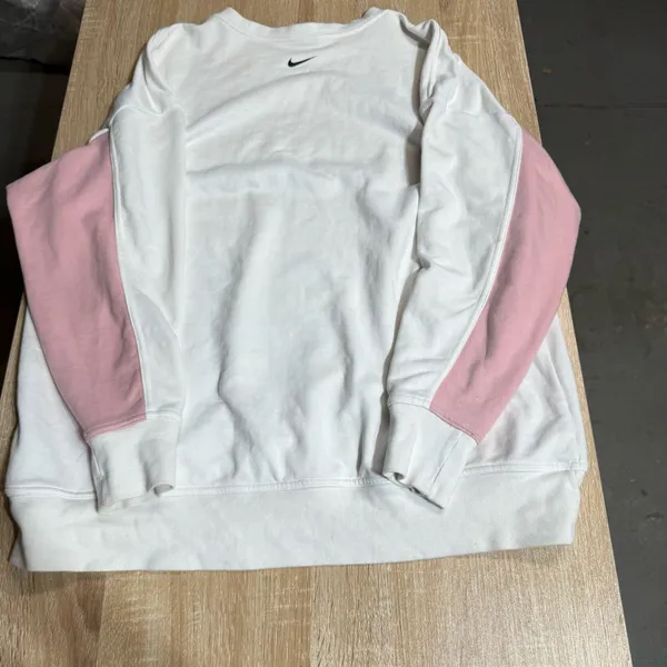 Nike Dri-Fit Oversized White/Pink Logo Training Pullover Sweater DA0391 Medium - Image 8