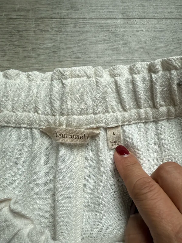 Soft Surroundings Mirage Embroidered Legs Wide Leg High Rise Pull On Pants Sz L - Image 3