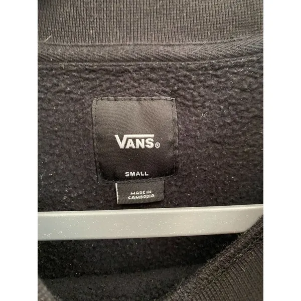 Women's Black‎ Vans Orange Boxed In Crewneck Oversized Sweatshirt Size Small - Image 3