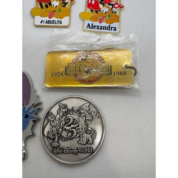 Disney Keychain Coin Lot Stitch Mickey‎ Minnie 60th 25th Anniversary Abuelita - Image 4