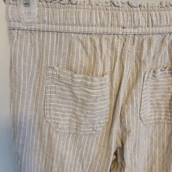 Rewash Women's Size Small Linen Blend Ankle Pant Paperbag Waist - Image 5