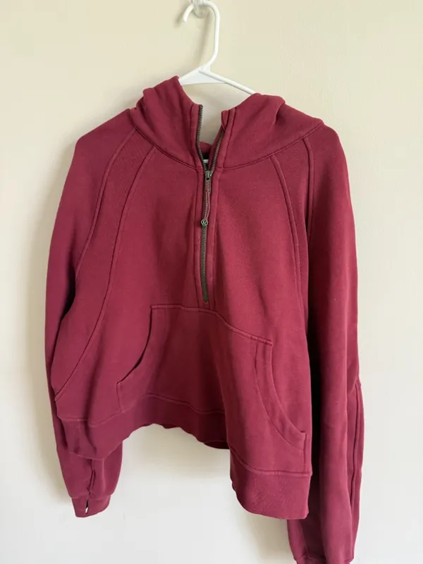 Lululemon Scuba Hooded Half Zip Mulled Wine  - Image 3