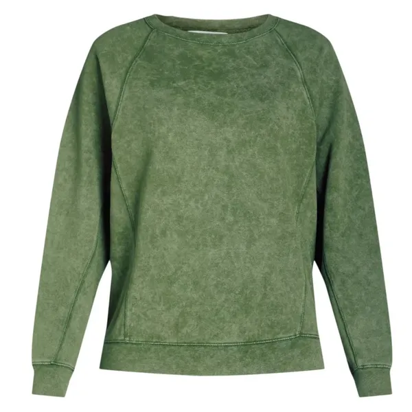 Time And Tru Womens Sweatshirt Sz XXL Olive Green Washed Crewneck Cozy Pullover - Image 4
