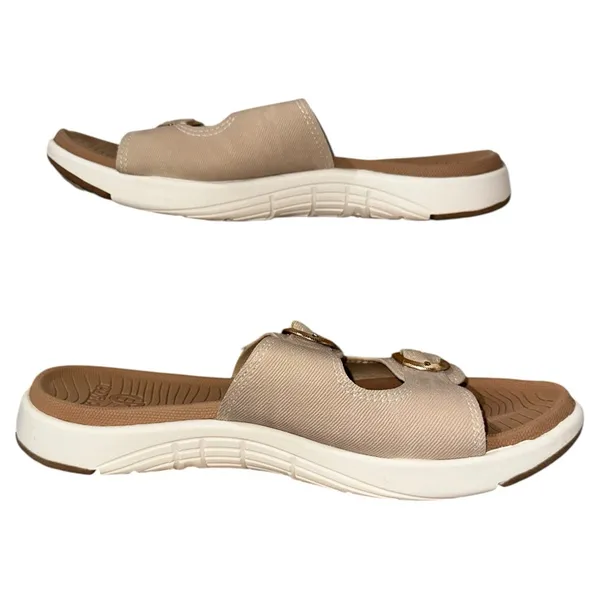 COFACE‎ Slide Sandals Womens 8.5 Beige Comfort Double Strap Buckle - Image 3