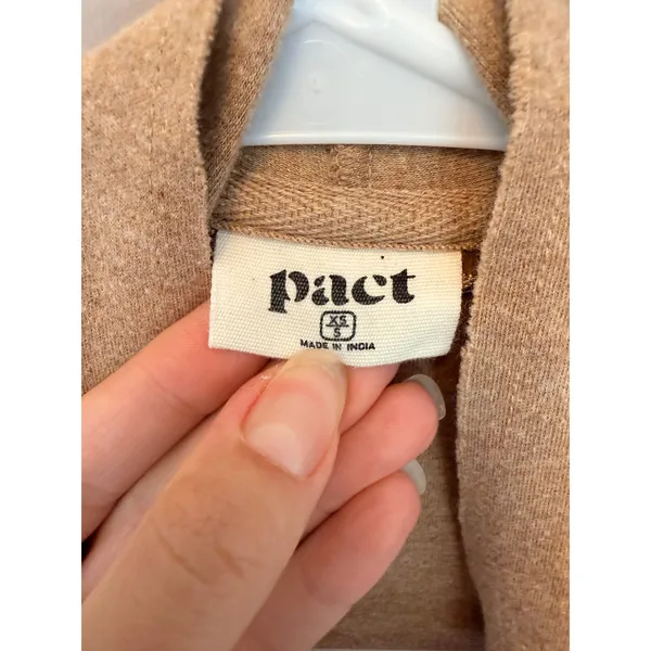 Pact Organic Cotton Airplane Wrap Open Cardigan Sesame Heather XS/S - Image 5