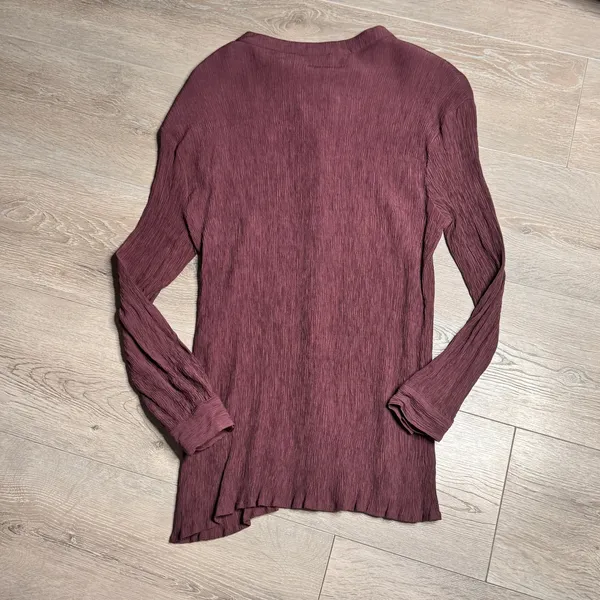 WHITE FOX Take Me Out‎ Textured Button Front Long Sleeve Blouse Top S/M Small - Image 2