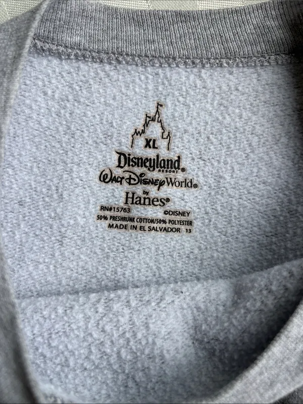 Vintage Mickey Mouse Disney Y2K Crewneck Sweatshirt Gray Unisex XL Vtg 2000s - Image 6