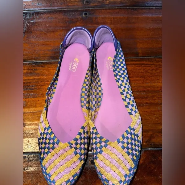 ECU EASY SPIRIT e360 ESGIBBY WOMEN 9.5 BALLET FLATS PURPLE MULTICOLOR - Image 2