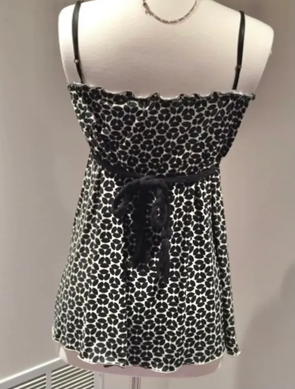 Max Studio Y2K Black & White Empire Waist CamisoleTop - Image 5