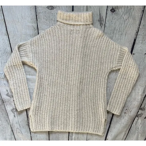Beige High Neck Longline Sweater - Image 12