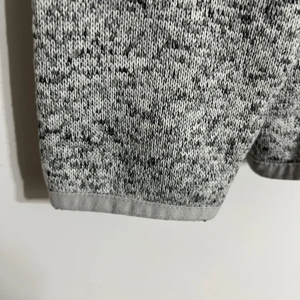 Eddie‎ Bauer Womens Gray Marl Sweater Fleece Snap Mock Neck Pullover Small - Image 2
