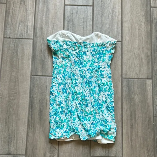 Floral Blue Mini Dress - Image 3