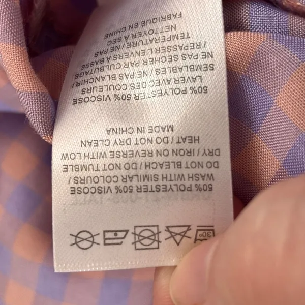 Urban Threads Women Dress 10‎ Purple Peach Gingham Tiered Smock Tall Cottagecore - Image 10