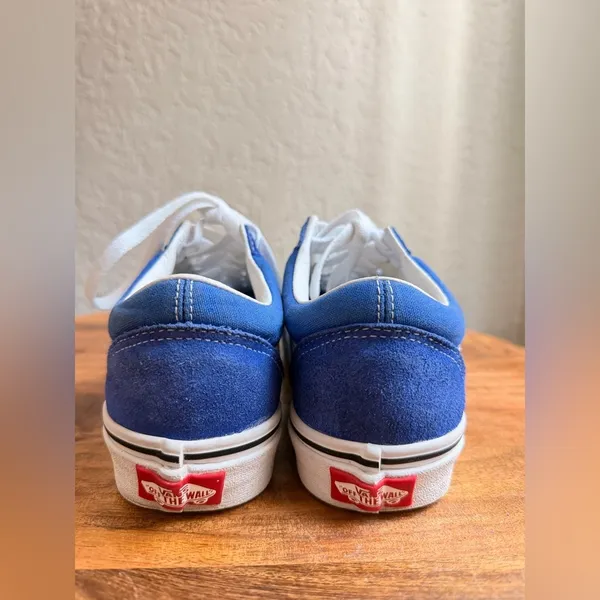 VANS Old Skool Sneakers Women's 6.0 Men's Size 4.5 Blue Suede Canvas - Image 4