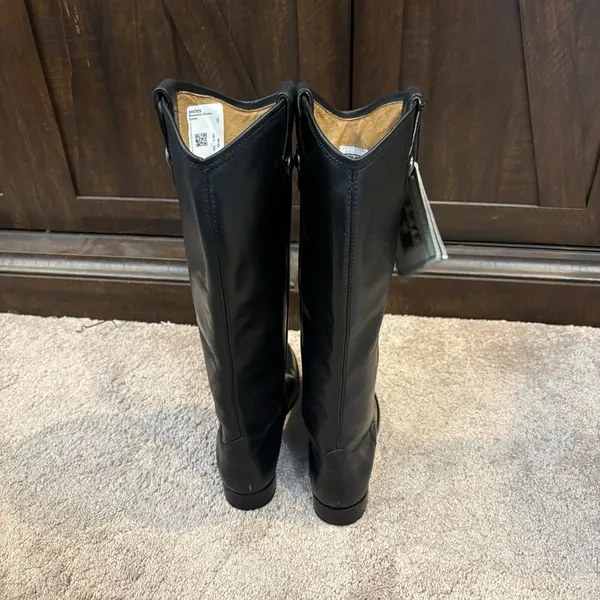 Frye Melissa Leather Knee High Riding Boots US Women's 5.5B Round Toe Logo - Image 4