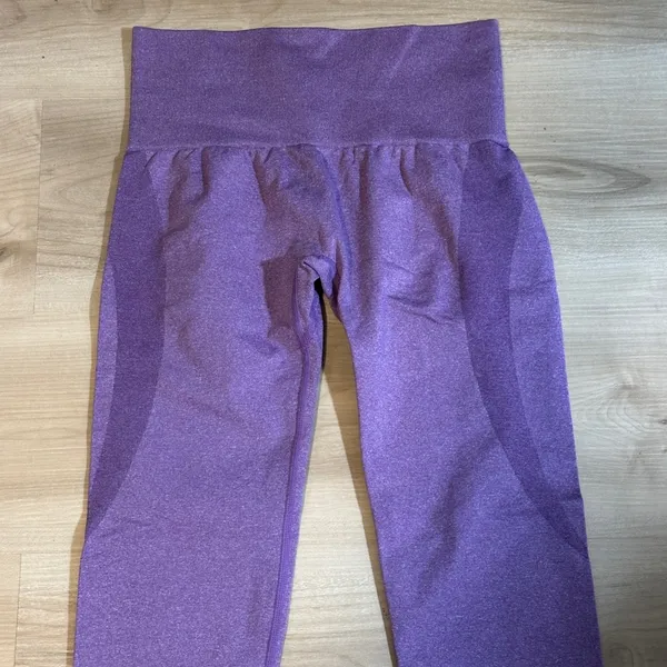 NVGTN Seamless Leggings Women‎ S Purple High Waisted Contour Gym Yoga Pants - Image 4