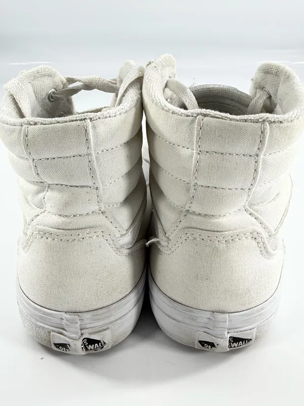 Vans Sk8-Hi High Top Sneakers Off-White‎ Cream Canvas Mens 6.5 Womens 8.0 - Image 5