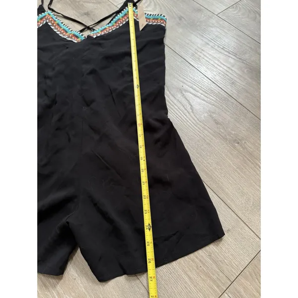 NWT Nanette Lepore Tribal Beat Romper Black Swim Coverup Size S‎ - Image 7