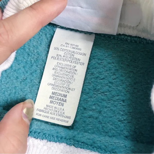 vintage • grandma sweatshirt aqua cotton collared puppies pullover grandmacore - Image 4