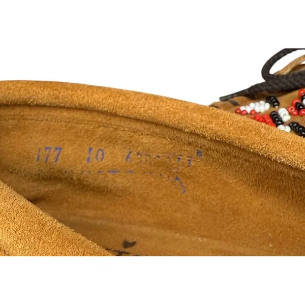 Minnetonka Thunderbird Animikii Moccasins Womens Size 10 Beaded Fringe Slip On‎ - Image 9