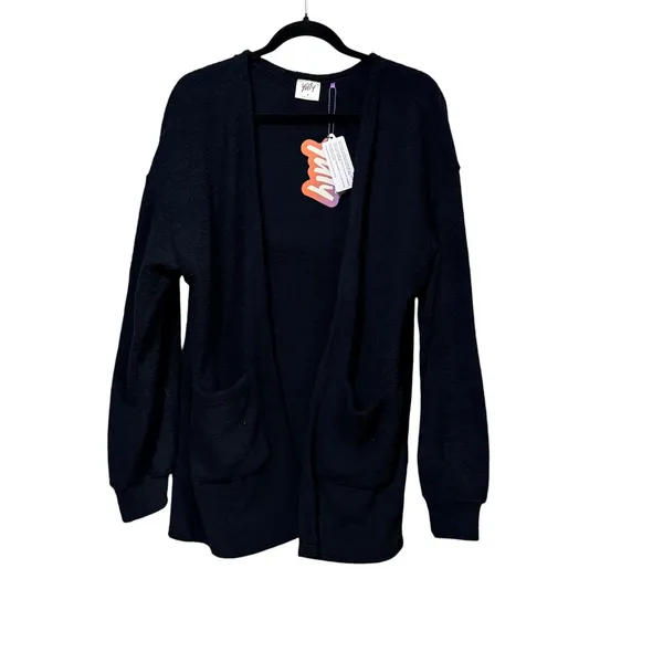 Yitty pet me Fuzzy Open Front Cardigan Pockets‎ Medium NEW - Image 3