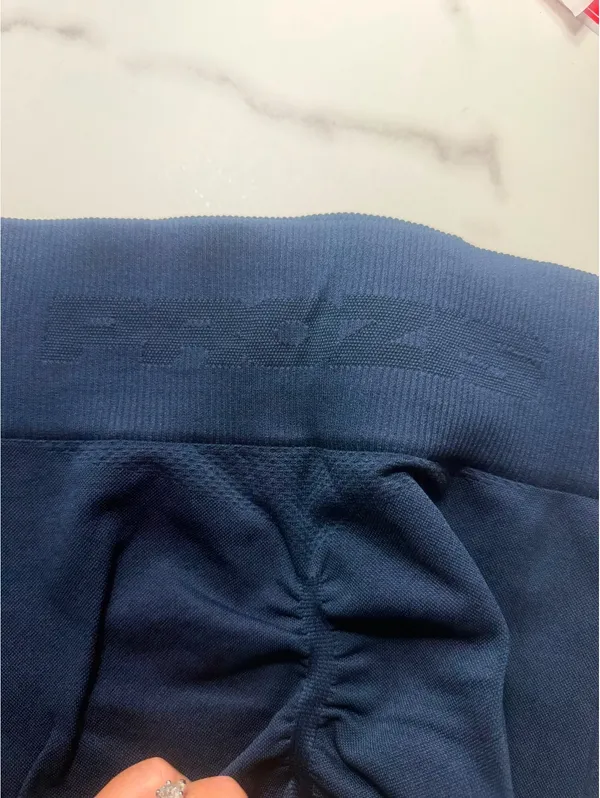 Size M PROZIS Blue Ruched Scrunch Leggings - Image 3