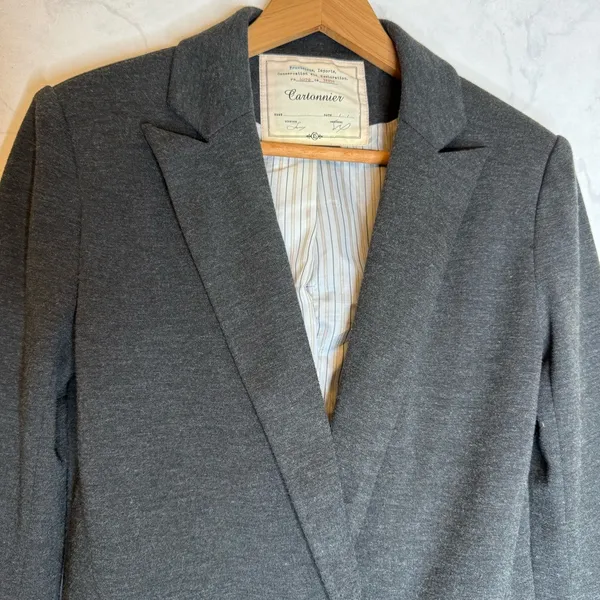 Anthropologie gray stretch blazer jacket - Image 6