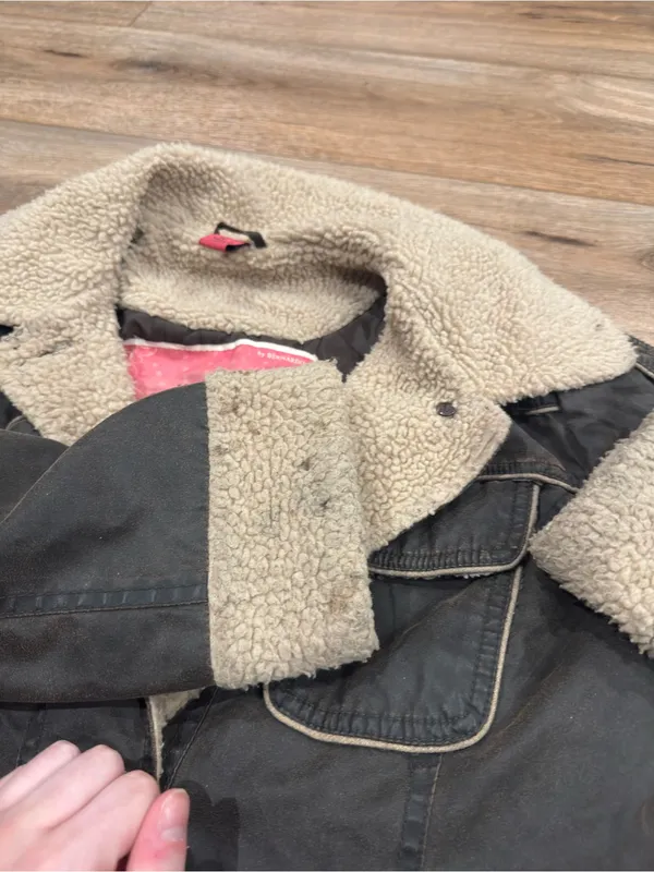 COLLECTION B Vintage 90s Y2k Indie Brown Sherpa Faux Leather Jacket | Sz Medium - Image 3