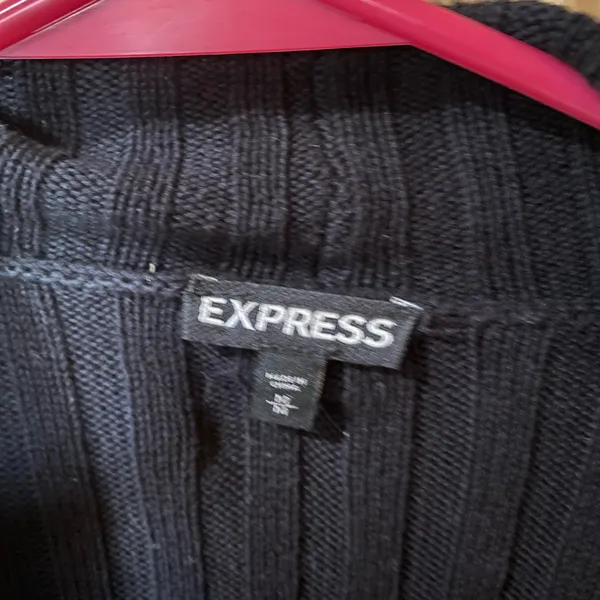 Express Black Ribbed Cardigan - Image 3