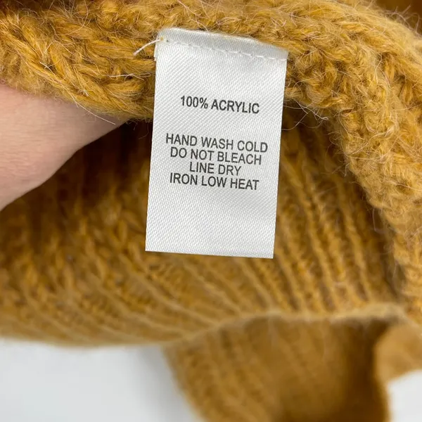 Lulus Oversized Slouchy‎ Knit Cardigan Sweater Mustard Yellow Pockets M Boxy - Image 7