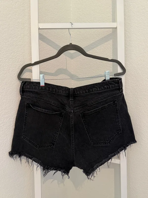 Abercrombie & Fitch Mom Shorts Women’s 32/14 Black High Rise Cutoff Denim - Image 4